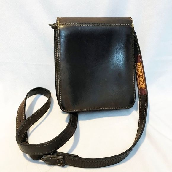 Stone Ridge Brown Leather Crossbody Purse - Picture 2 of 10